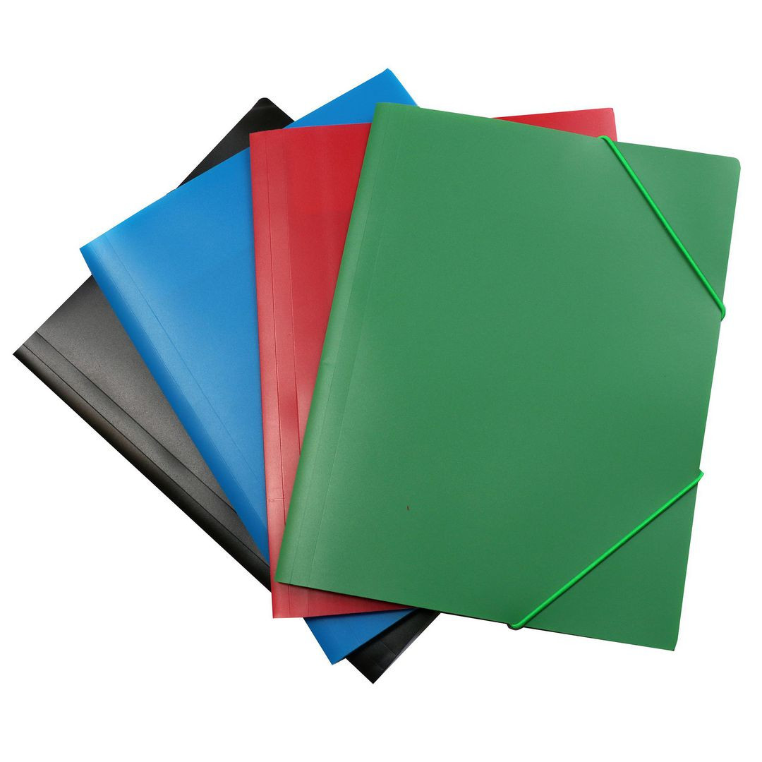 BildeGummibandsmapp PP 100% återv blå