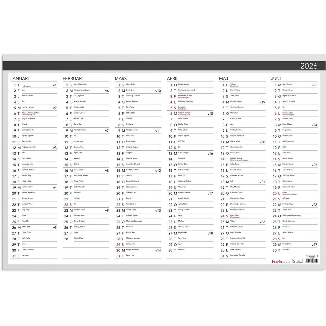 BildeVäggblad Elegant 2026 600x400mm