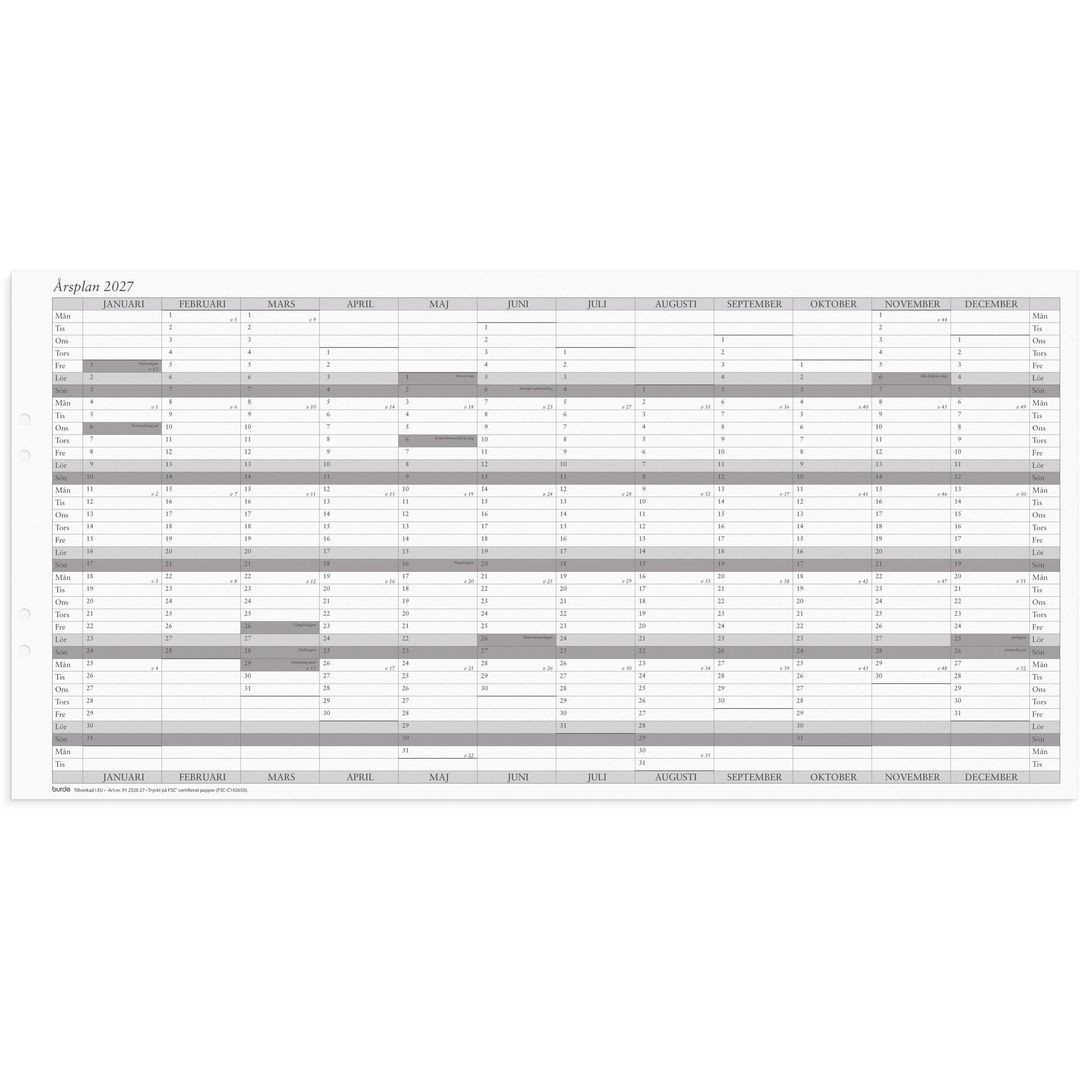 BildeVäggkalender Årsplan 2027 5/fp