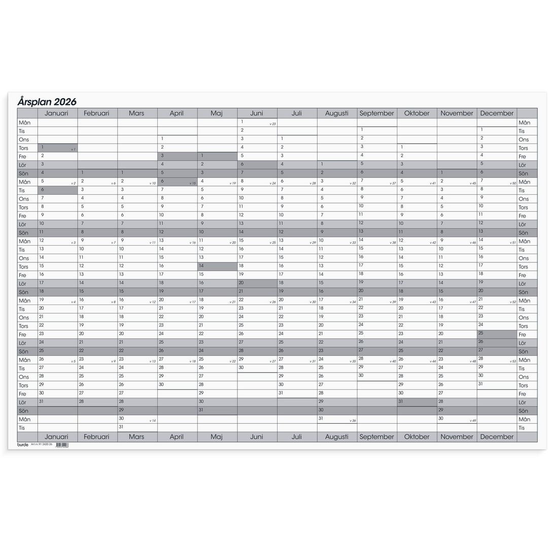 BildeWhiteboardtavla Årsplan 2026
