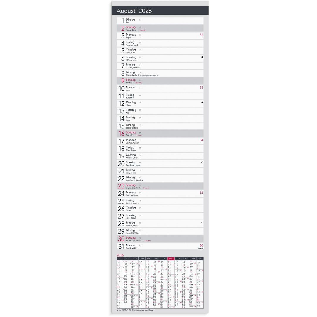 BildeStor Bordskalender Elegant 2026