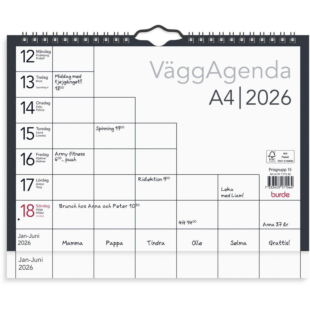 BildeVäggkalender Väggagenda A4 2026