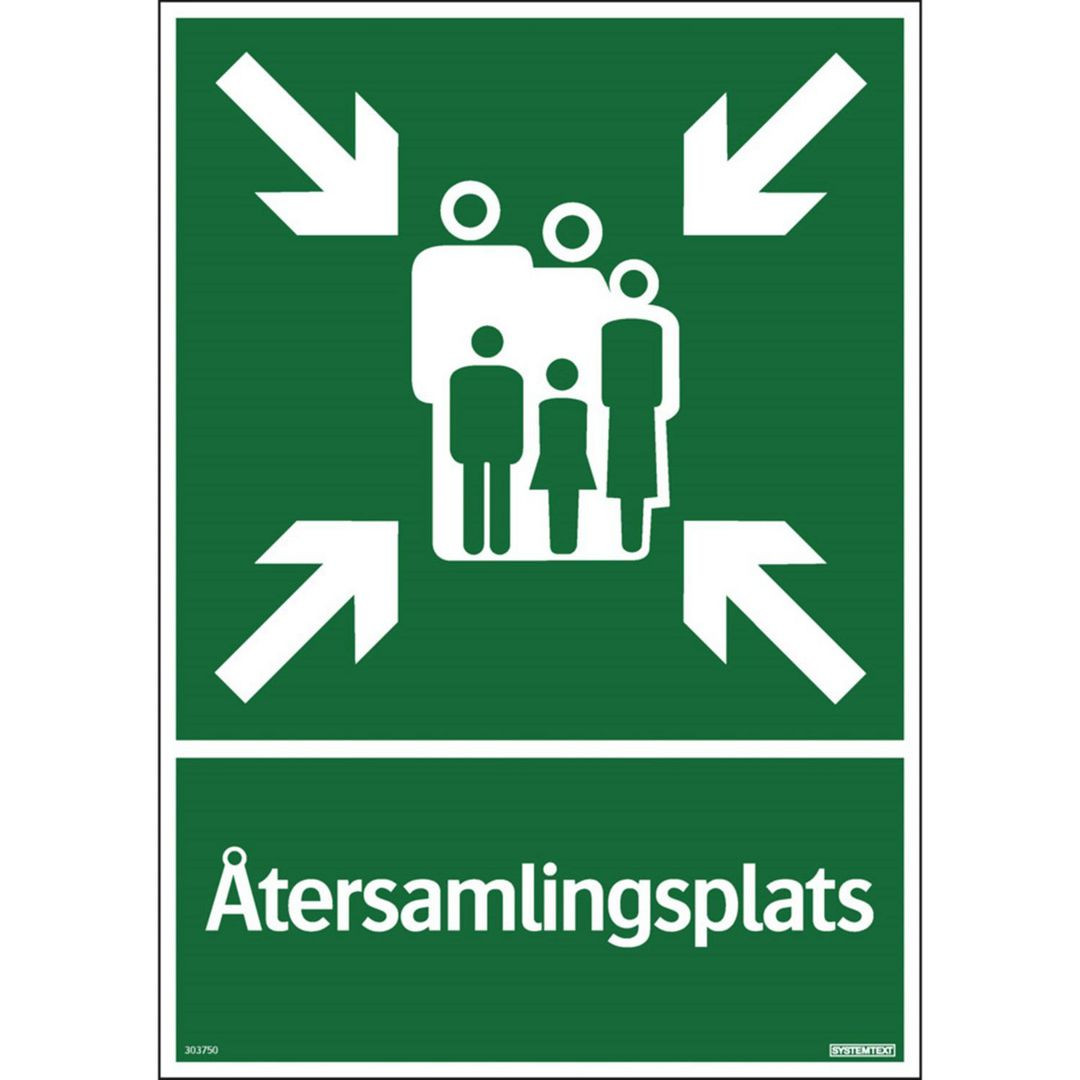 BildeSkylt Återsamlingsplats 297x420mm