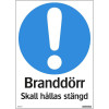 Skylt Branddörr stängd 210x297mm