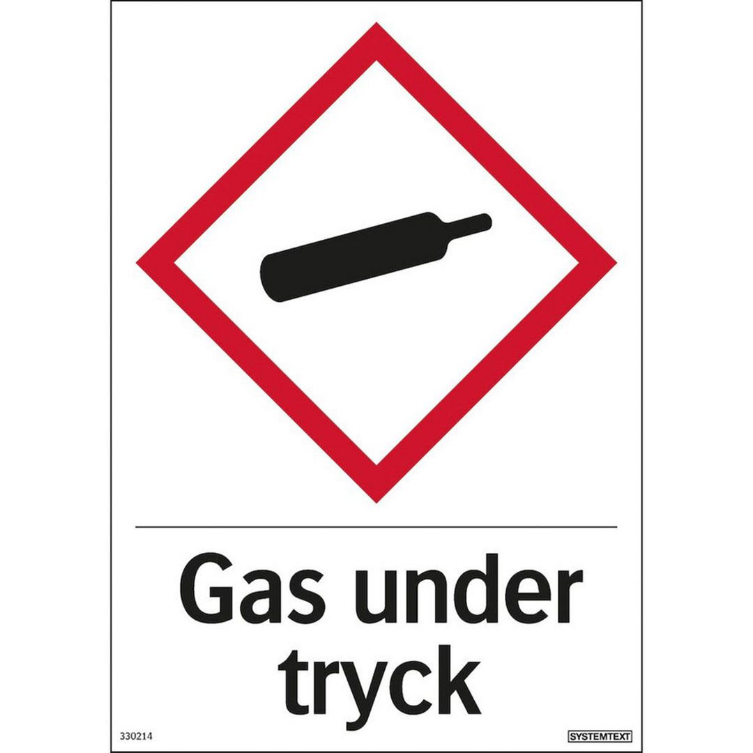 BildeSkylt Gas under tryck 210x297mm