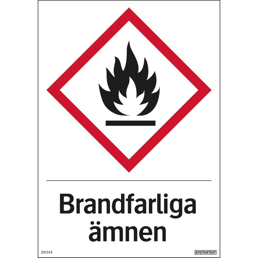 BildeSkylt Brandfarliga ämnen 210x297mm