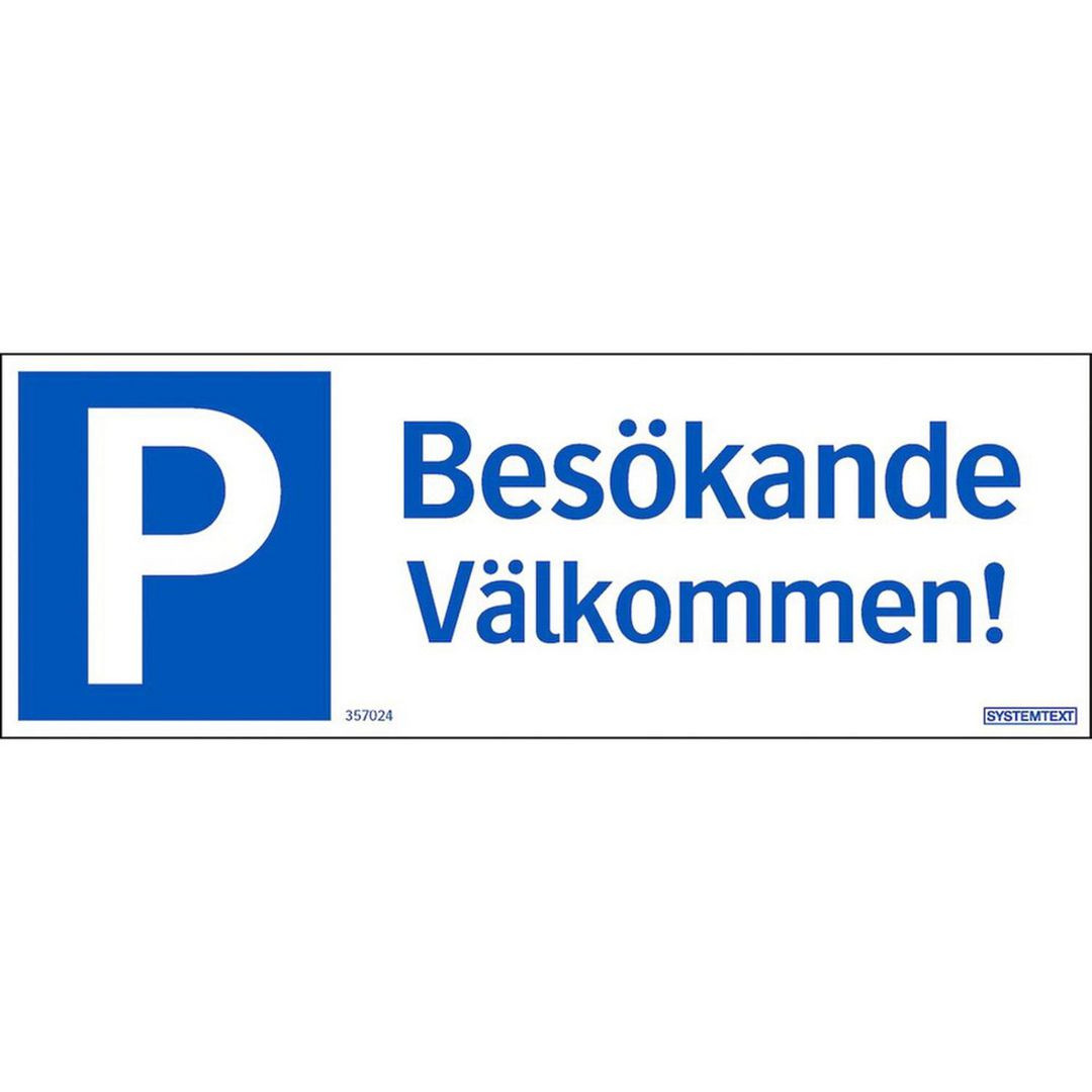 BildeSkylt Parkering Besökare 297x105mm