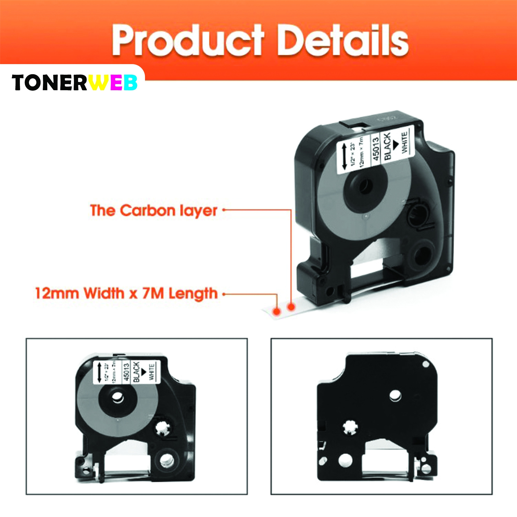 Brother Tape, erstatter Brother P-Touch TZe-231 Sort På Hvit 12mm (8m)