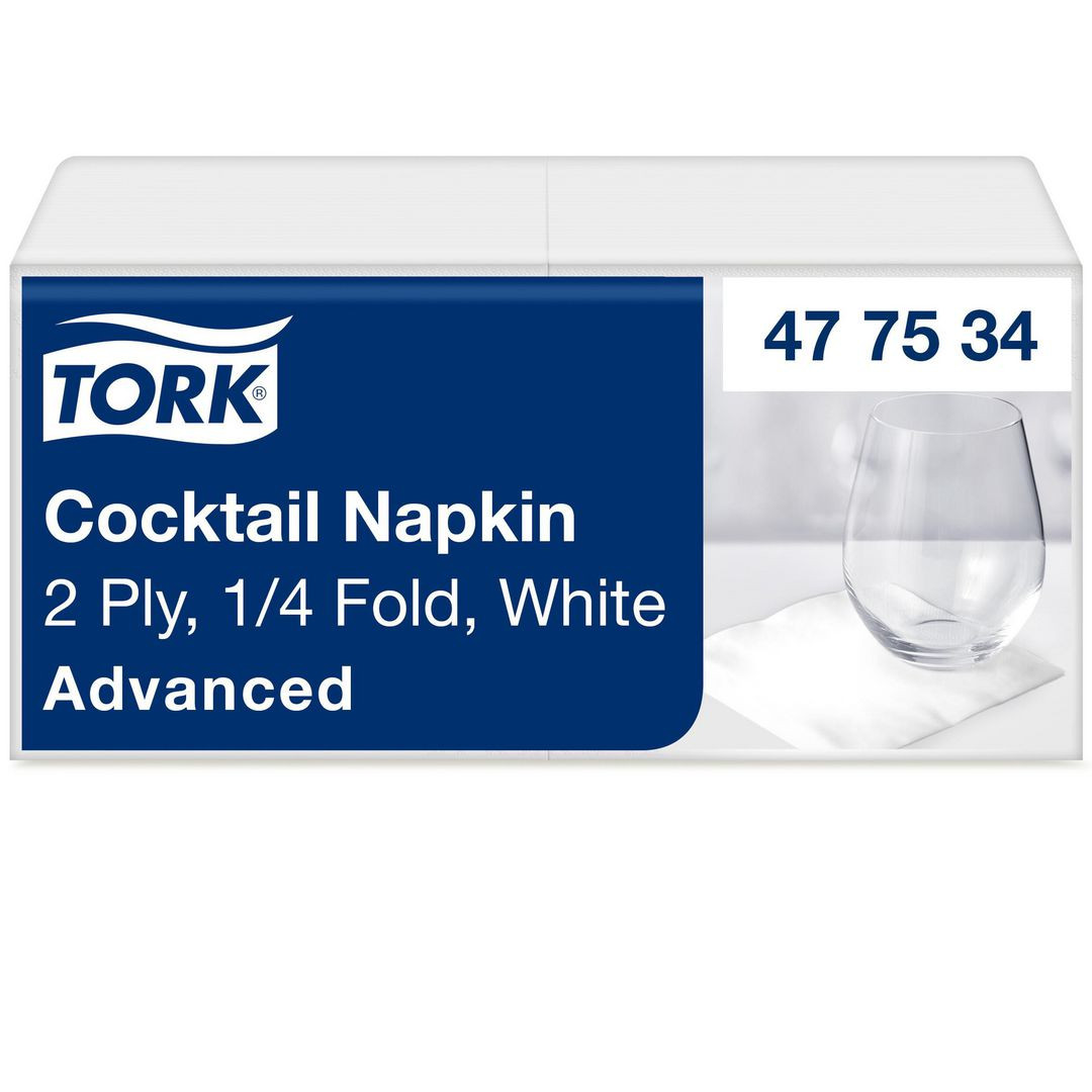 BildeServett TORK Cocktail 2-lags vit 200/fp