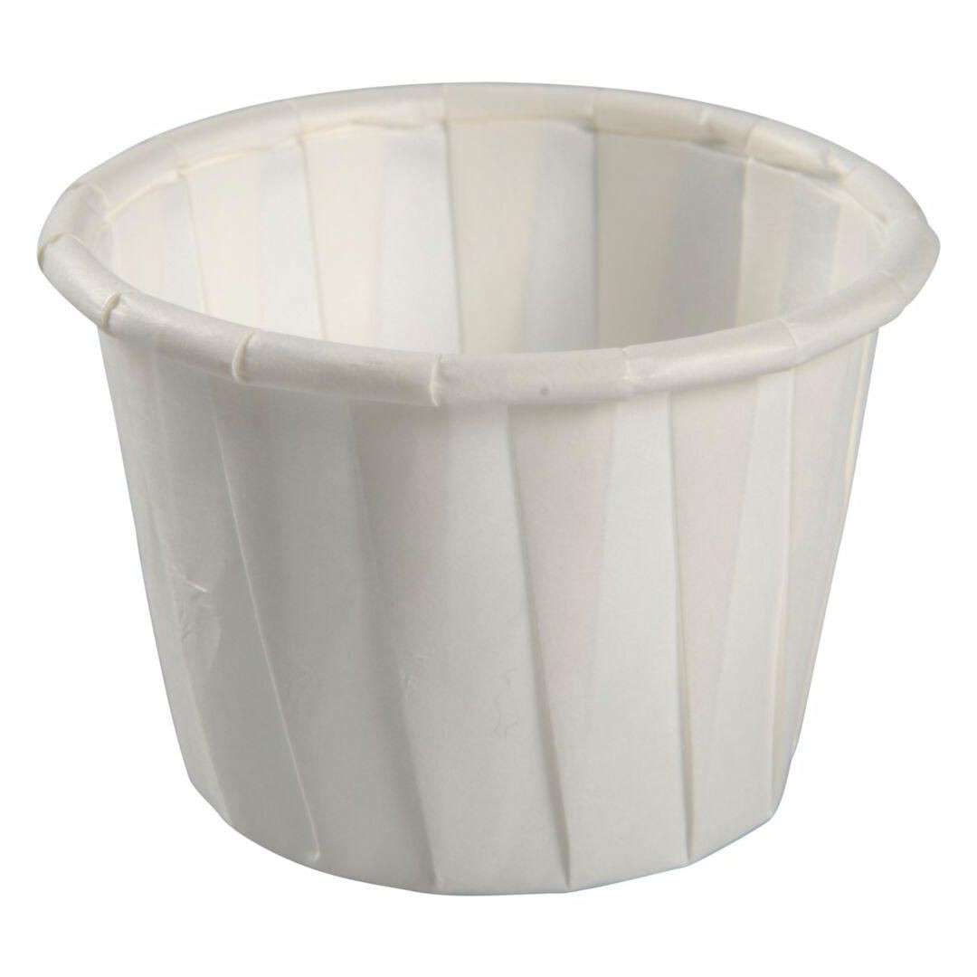 BildePlissébägare Ø4,4cm 30ml vit 250/fp