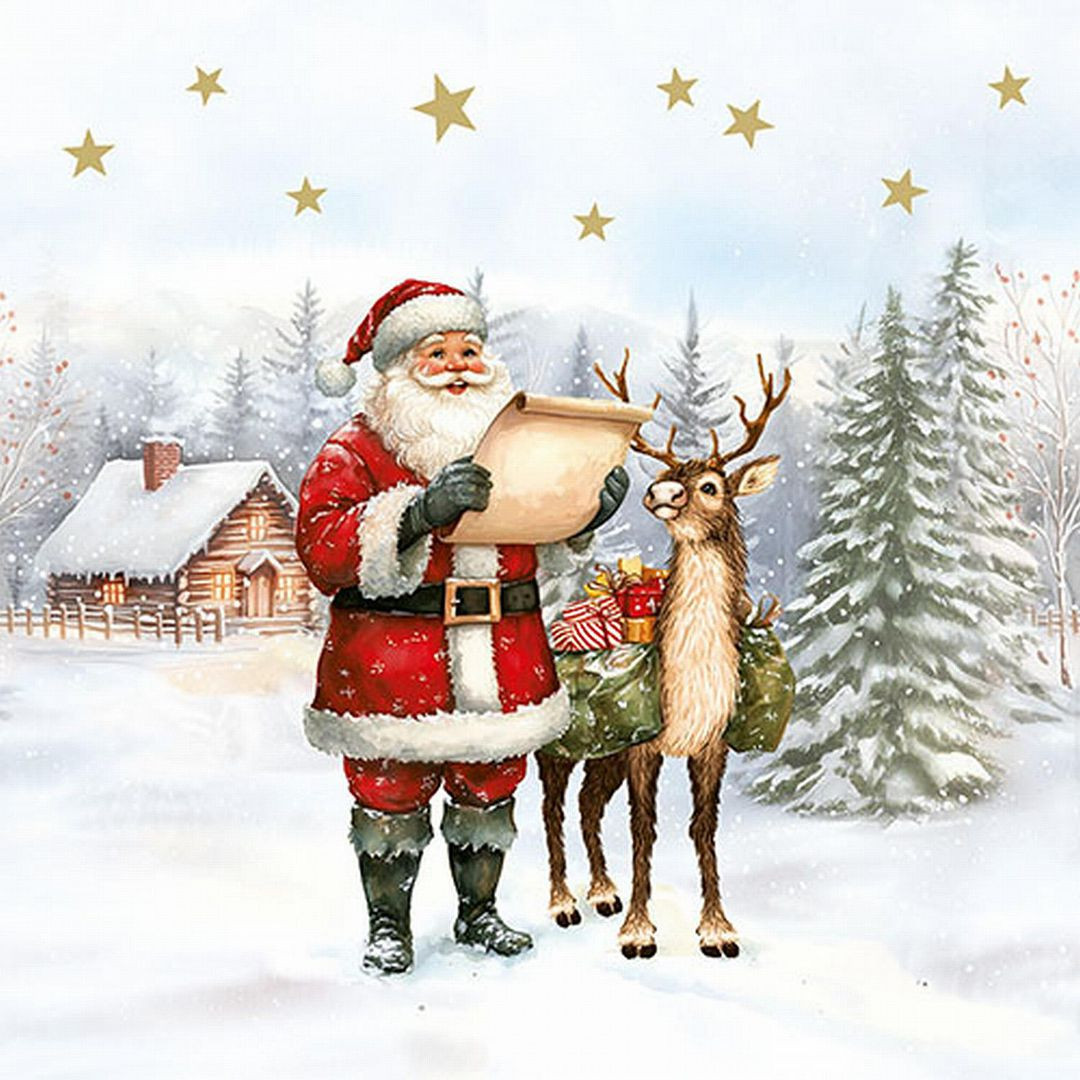 BildeServett Dear Santa 3-lags 33x33cm 20/fp