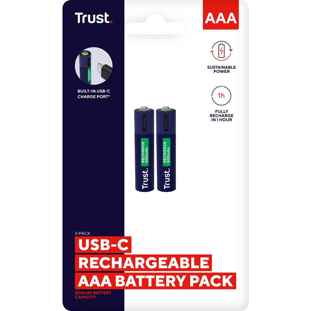 BildeBatteri Laddbar TRUST AAA USB-C 2/fp