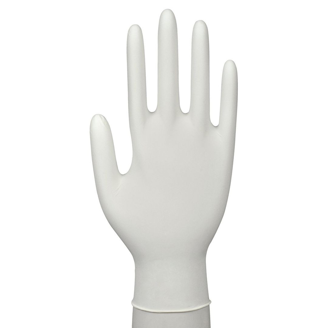 BildeNitrilhandske acc./pfri vit S 150/fp