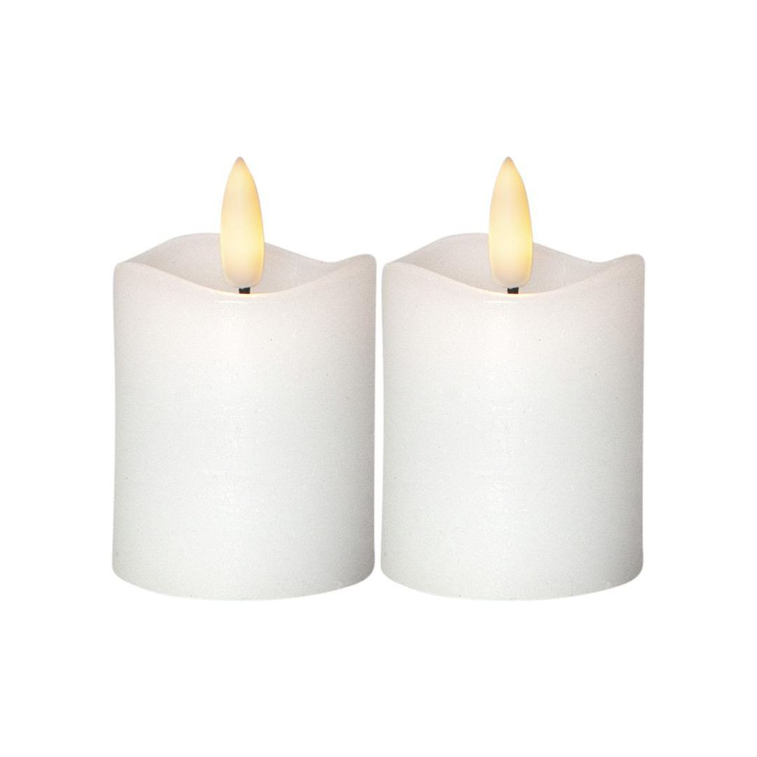 BildeBlockljus STAR T Flamme LED 7,5cm vit