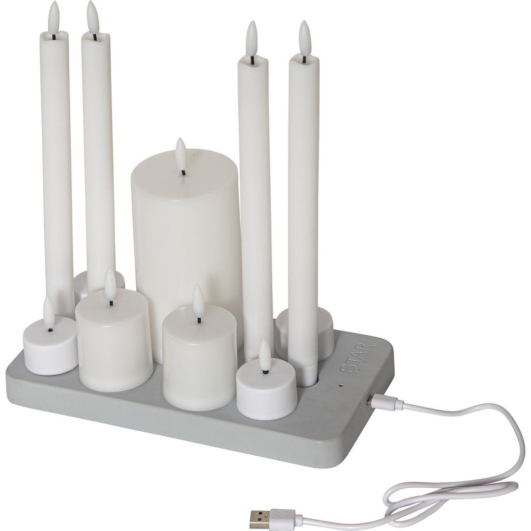 BildeLjus STAR T Flamme LED m/laddare mix