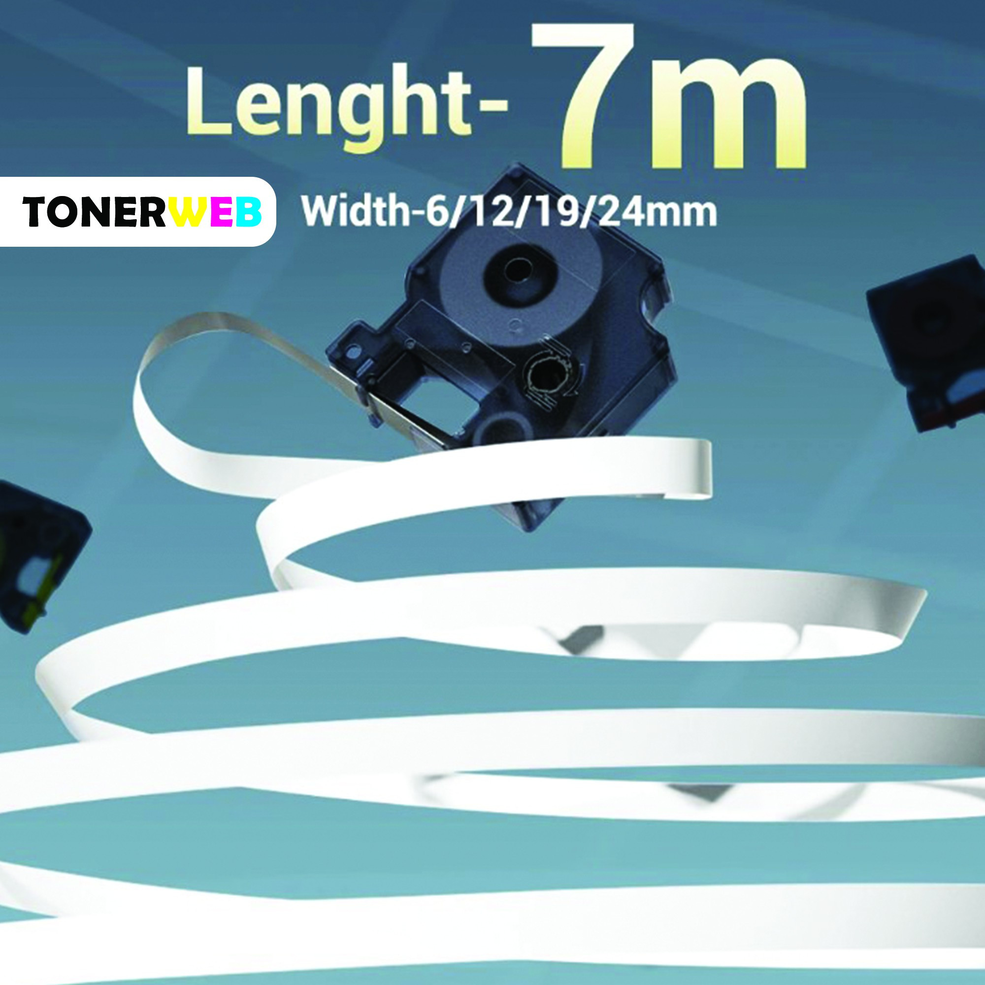 Brother Tape, erstatter 3 x Brother P-Touch Tape Sort På Hvit 9mm (8m) TZe-221