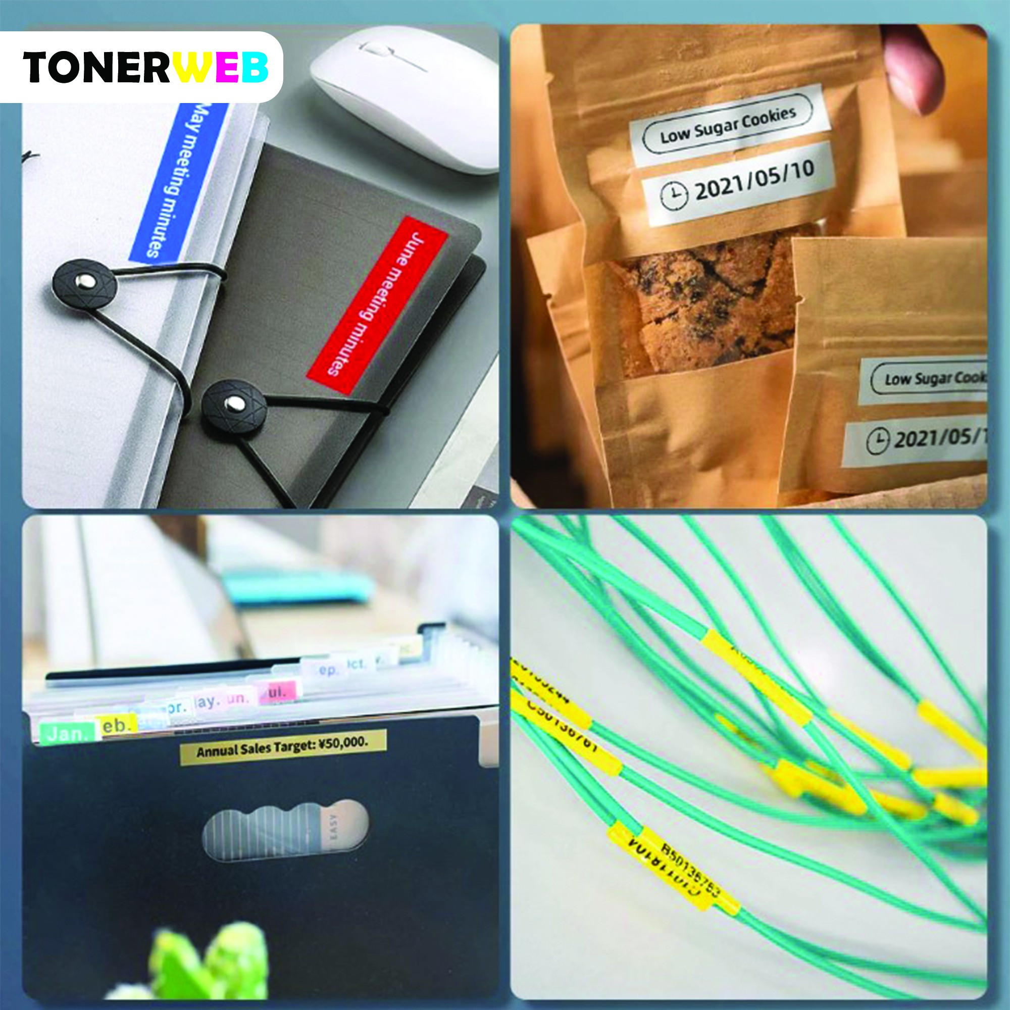 Brother Tape, erstatter 3 x Brother P-Touch Tape Sort På Hvit 9mm (8m) TZe-221