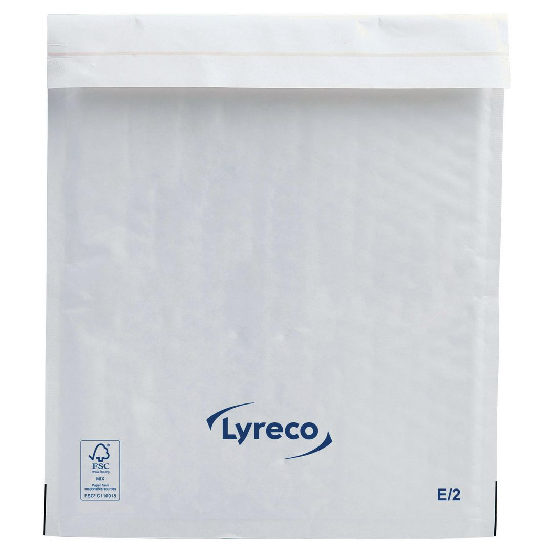 BildeBubbelpåse LYRECO 220x260mm vit 100/fp