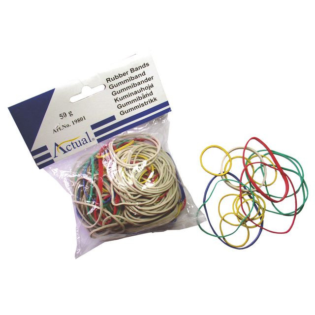 BildeGummiband sorterade färger 50g