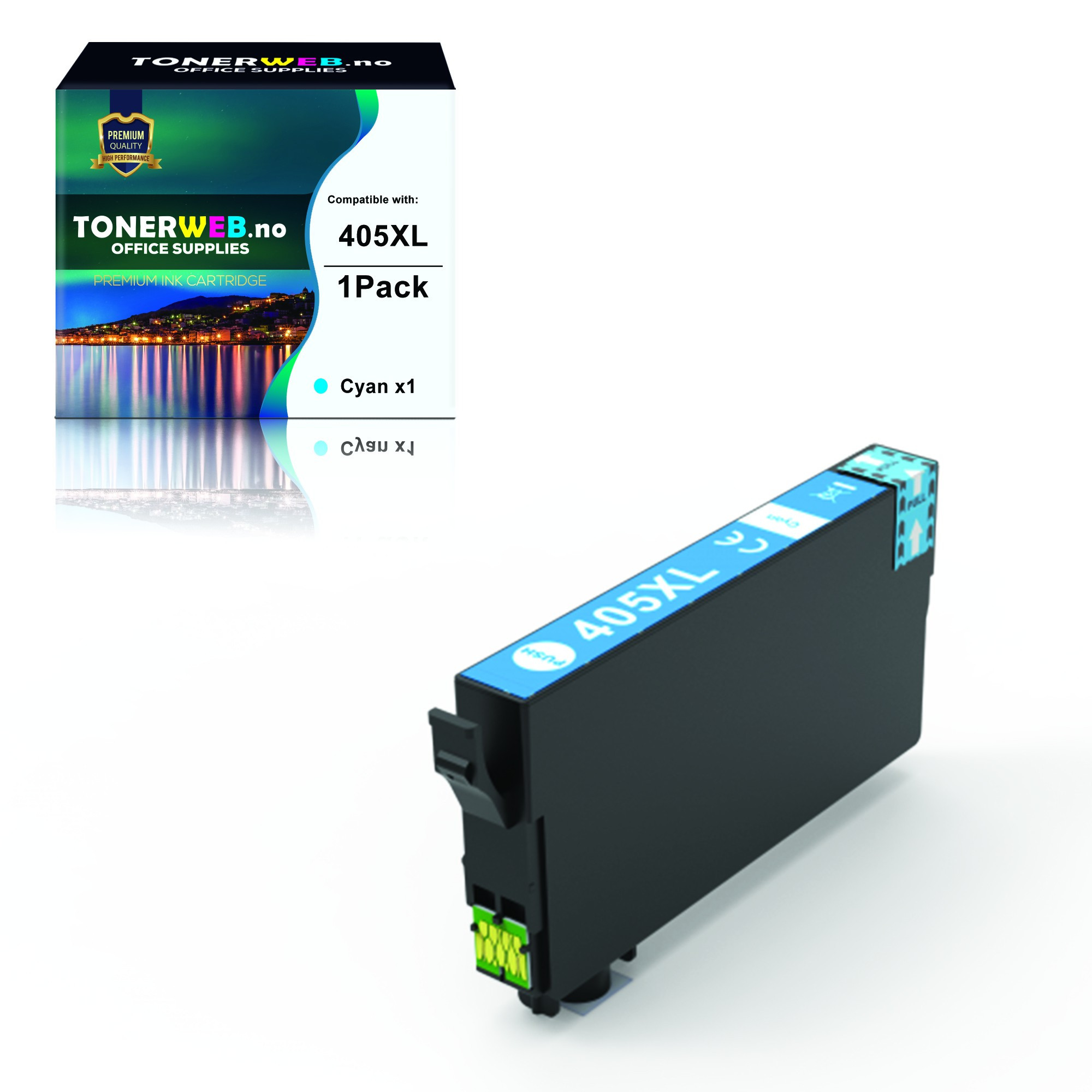 BildeEpson Blekkpatron Cyan 405XL (1100 sider, 14 ml) - Erstatter C13T05H24010