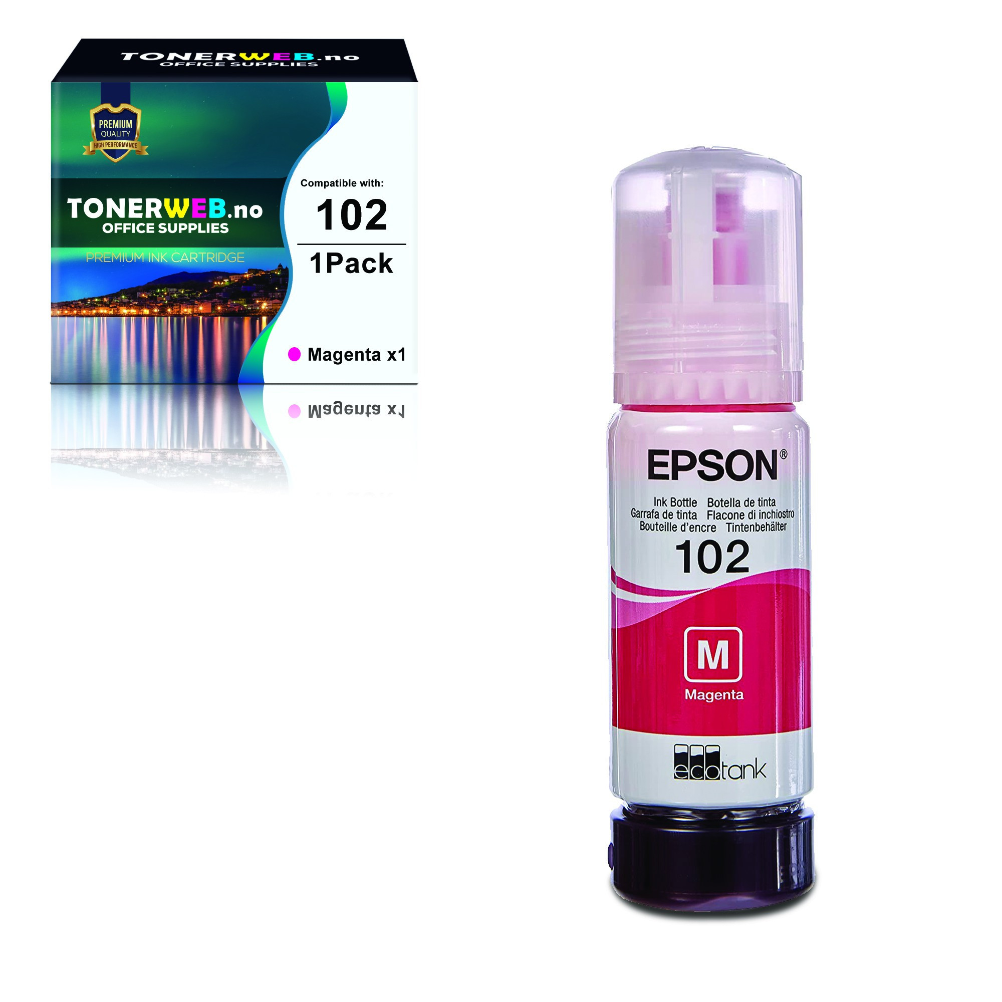 BildeEpson 102 EcoTank Magenta Blekkflaske - Erstatter C13T03R340