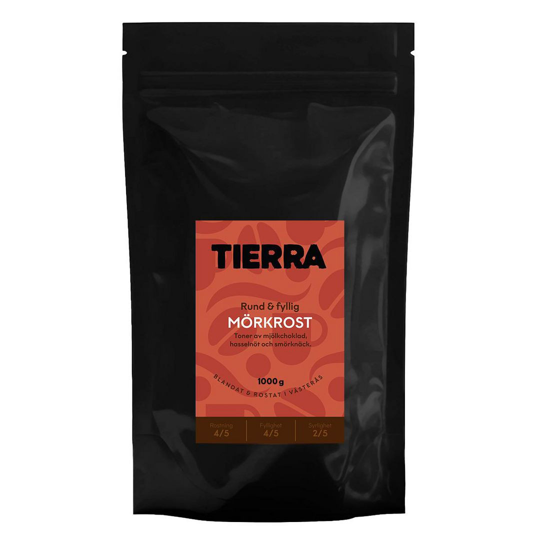 BildeKaffe TIERRA Mörkrost Hela Bönor 1kg