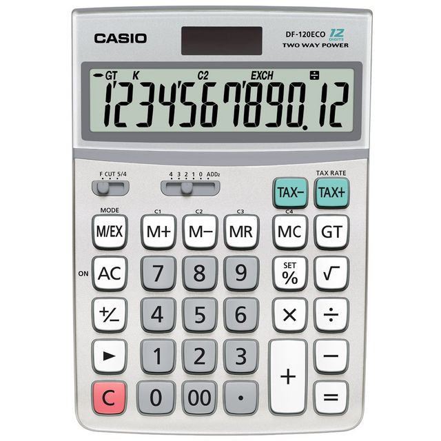BildeBordsräknare CASIO DF-120ECO grå