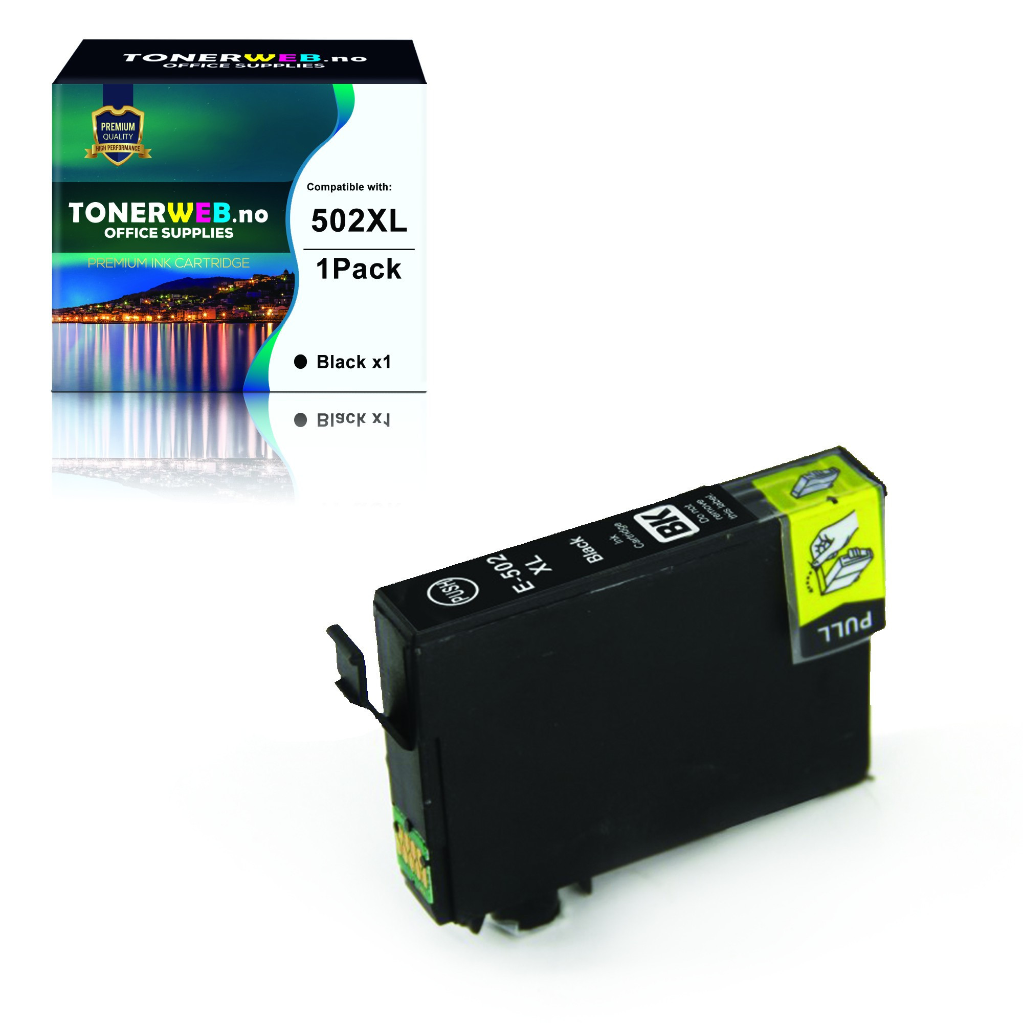 Epson 502XL BK (svart) blekkpatron 9,2 ml - kompatibel