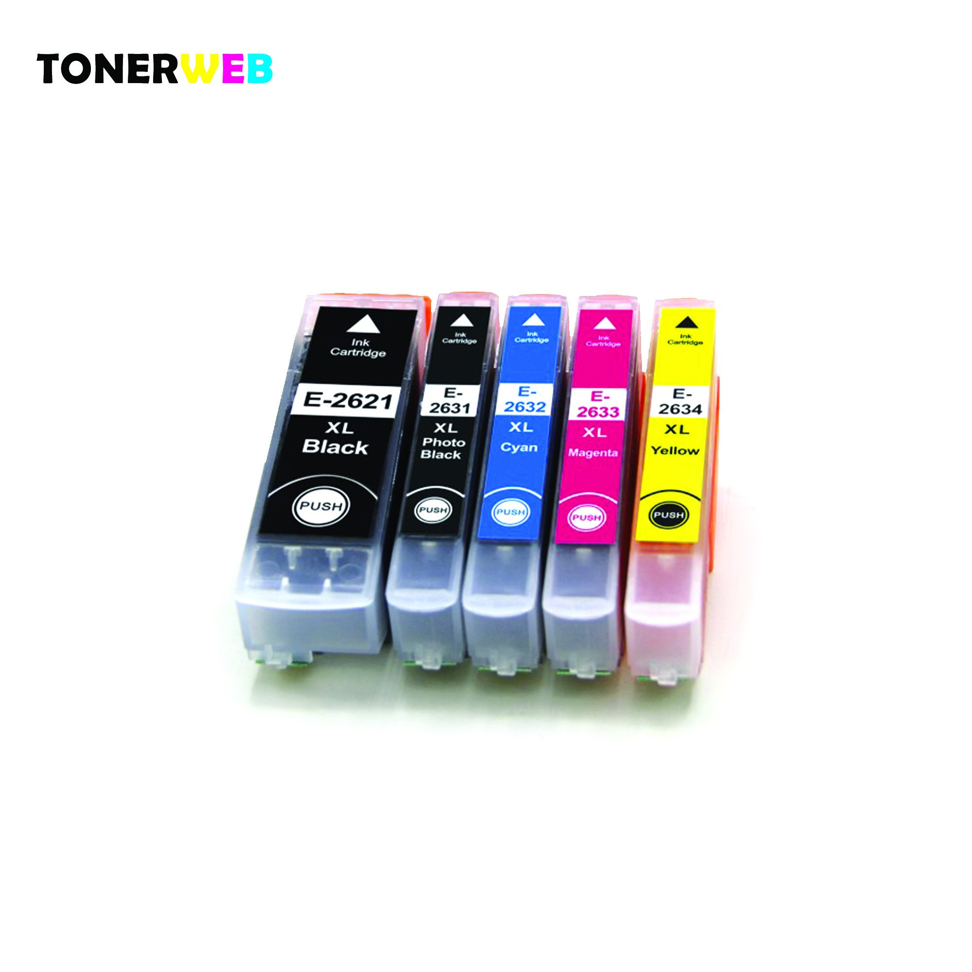 Epson 26XL BK/PBK/C/M/Y (svart/foto sort/cyan/magenta/gul) blekkpatroner 5-pakk 1 x 12,1 ml / 4 x 9,7 ml - kompatibel