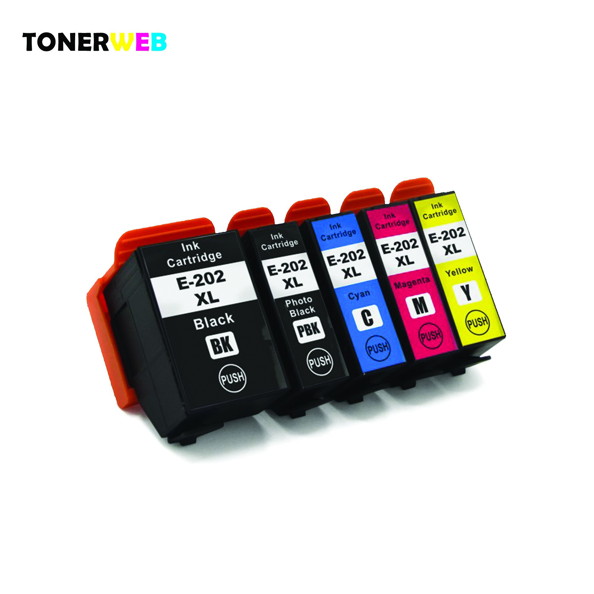 Epson 202XL BK/PBK/C/M/Y (svart/foto svart/cyan/magenta/gul) blekkpatroner 5-pakk 1 x 20 ml / 4 x 12 ml - kompatibel