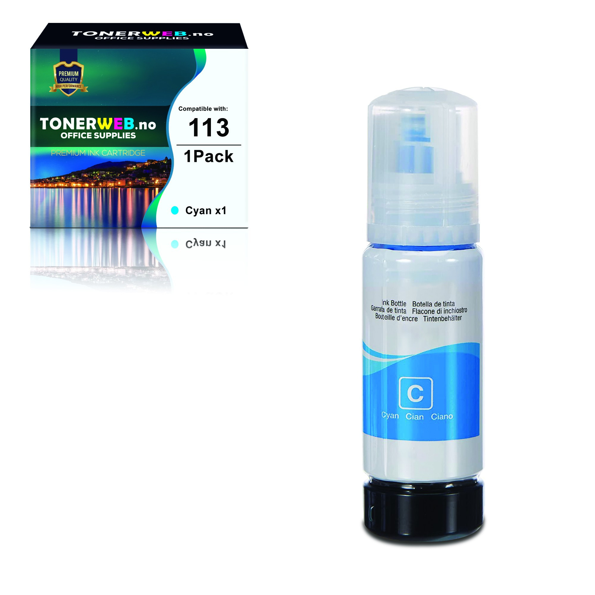 Epson 113 C (cyan) blekkflaske 70ml - kompatibel
