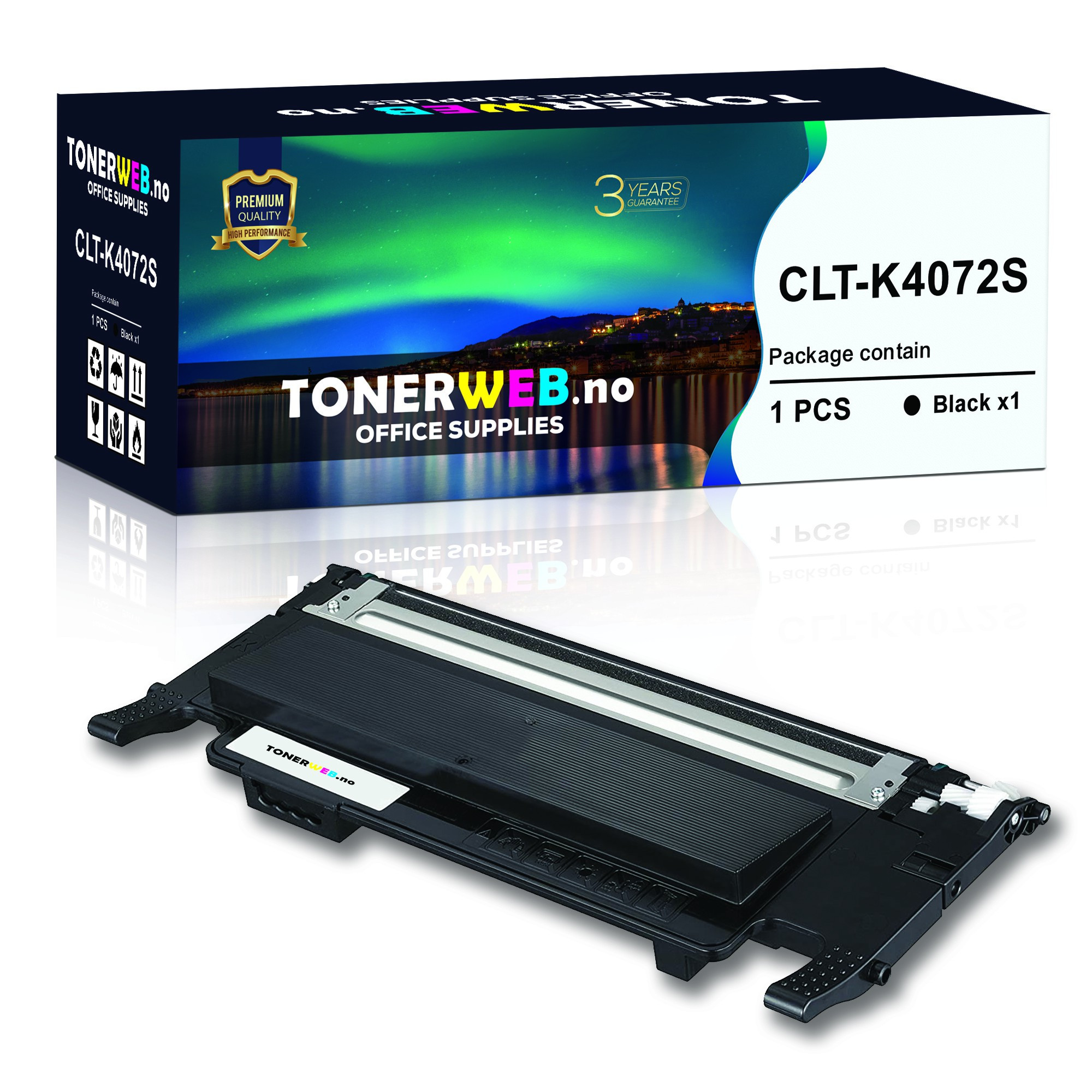 Samsung CLT-K4072S BK (svart) toner 1500 sider - kompatibel