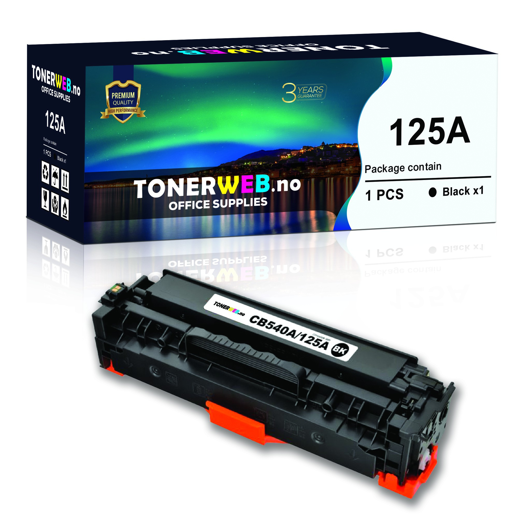 HP 125A BK (svart) toner 2200 sider - kompatibel