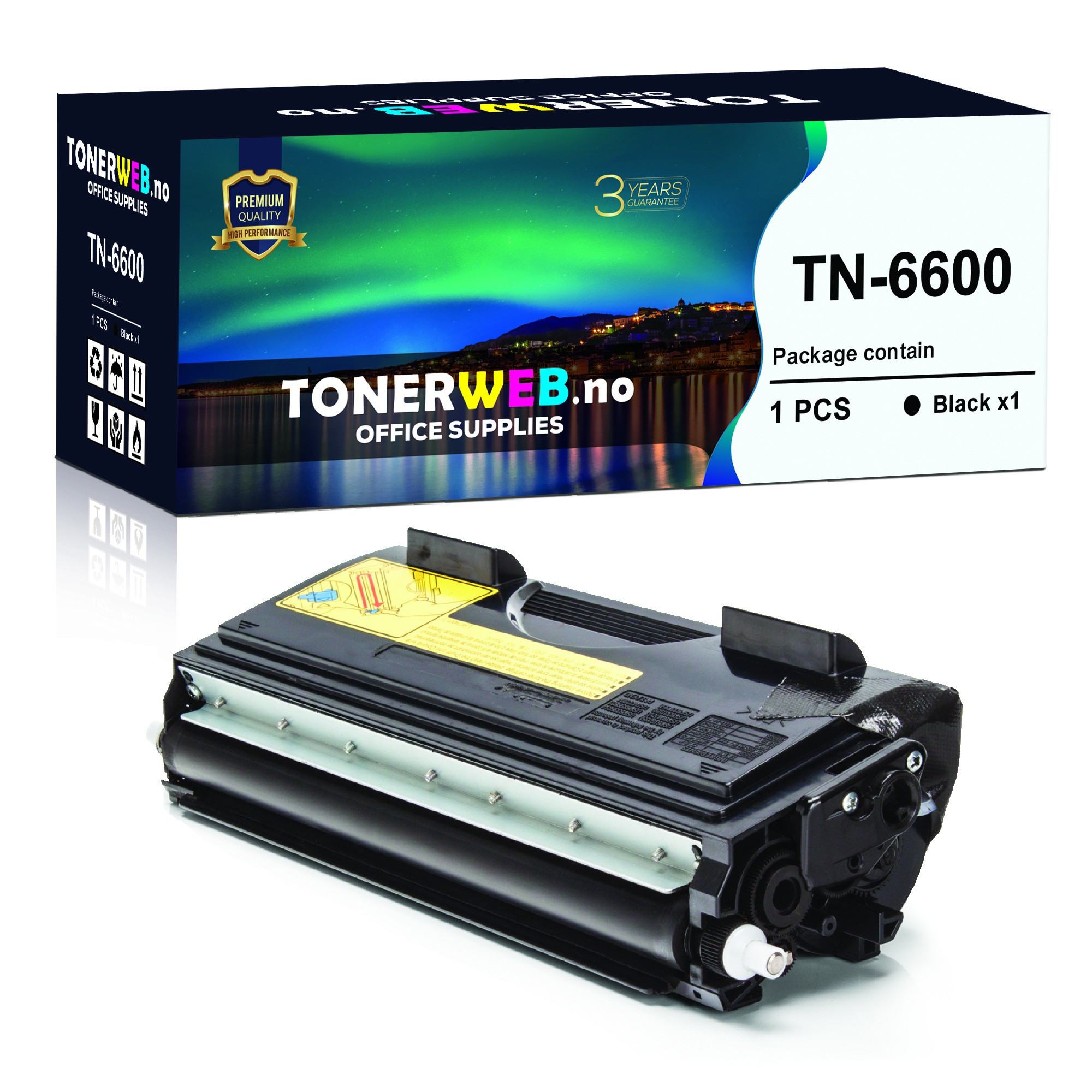 Tonerkassett, erstatter Brother TN-6600 Sort (6.000 sider)