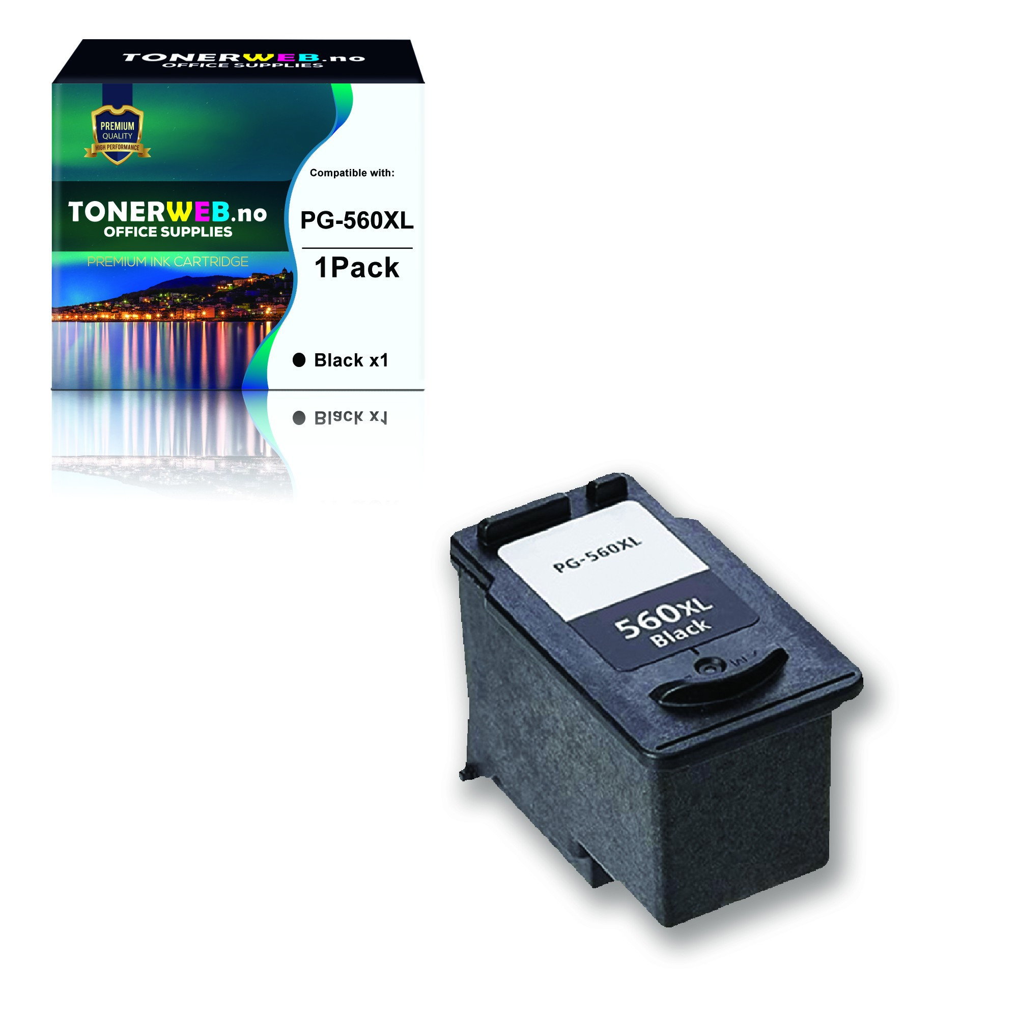 Canon PG-560XL BK (svart) blekkpatron 400 sider - kompatibel