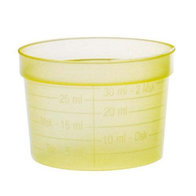 BildeMedicinbägare bred gul lunch 30ml 50/fp