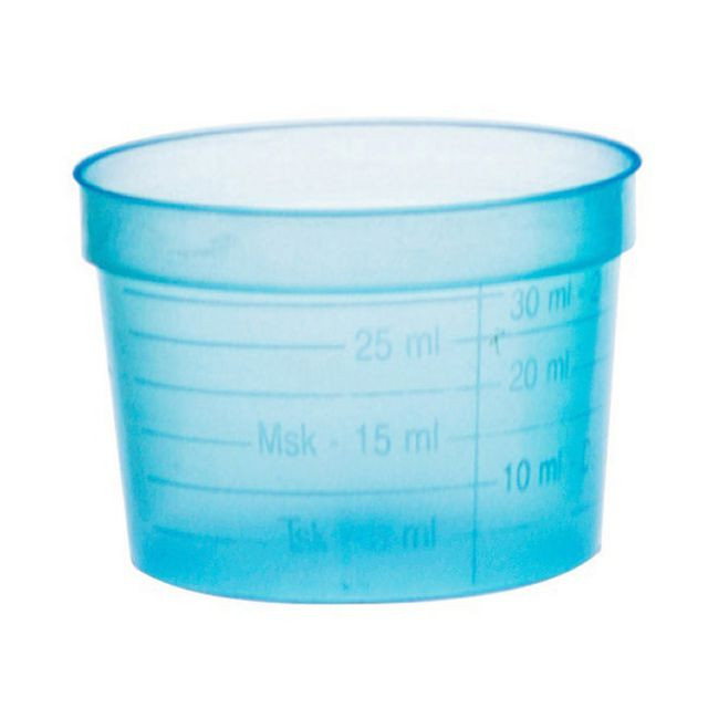 BildeMedicinbägare bred blå middag 30ml 50/fp