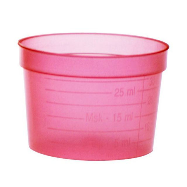 BildeMedicinbägare bred röd kväll 30ml 50/fp