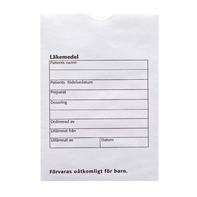 BildeLäkemedelspåse med tryck 100/fp