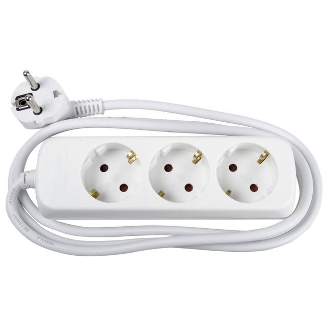 BildeGrenuttag jordat 3-väg 3m kabel petsk.