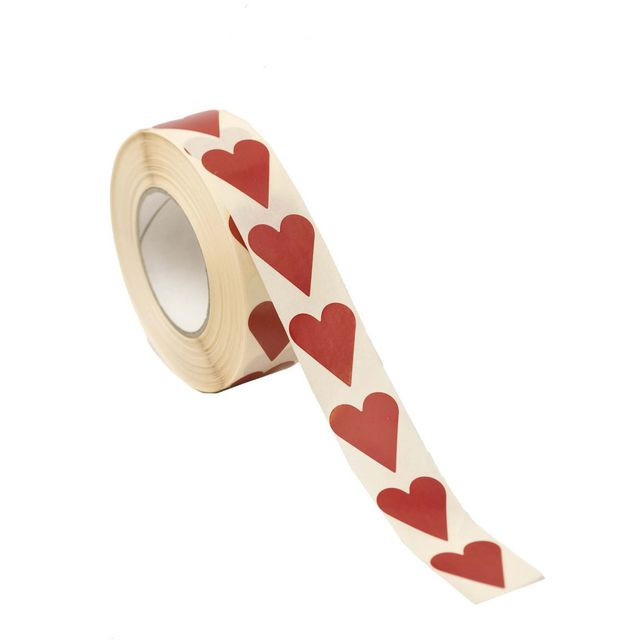 BildeEtikett hjärta röd 19x24mm 1000/rl