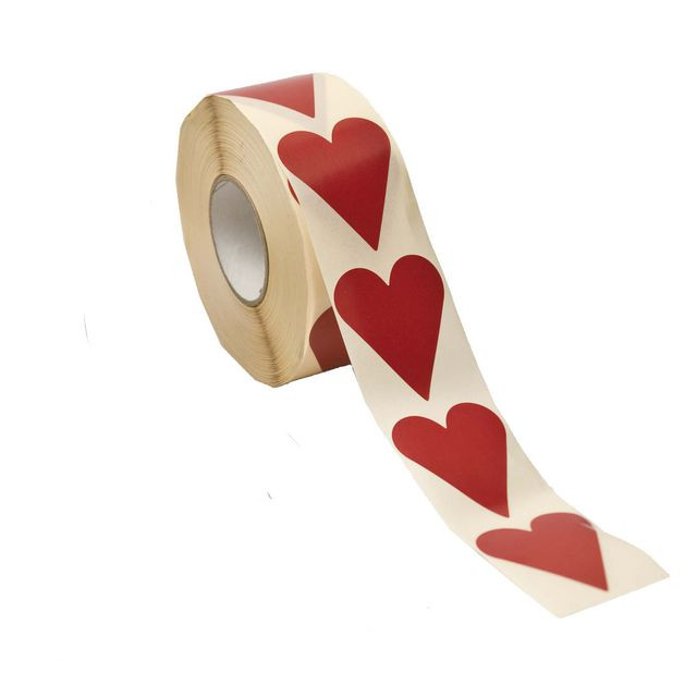 BildeEtikett hjärta röd 40x48mm 1000/rl