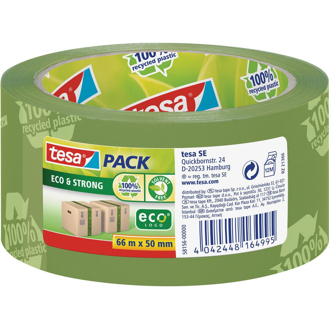 BildePacktejp TESA Eco Str.50mmx66m grön logo