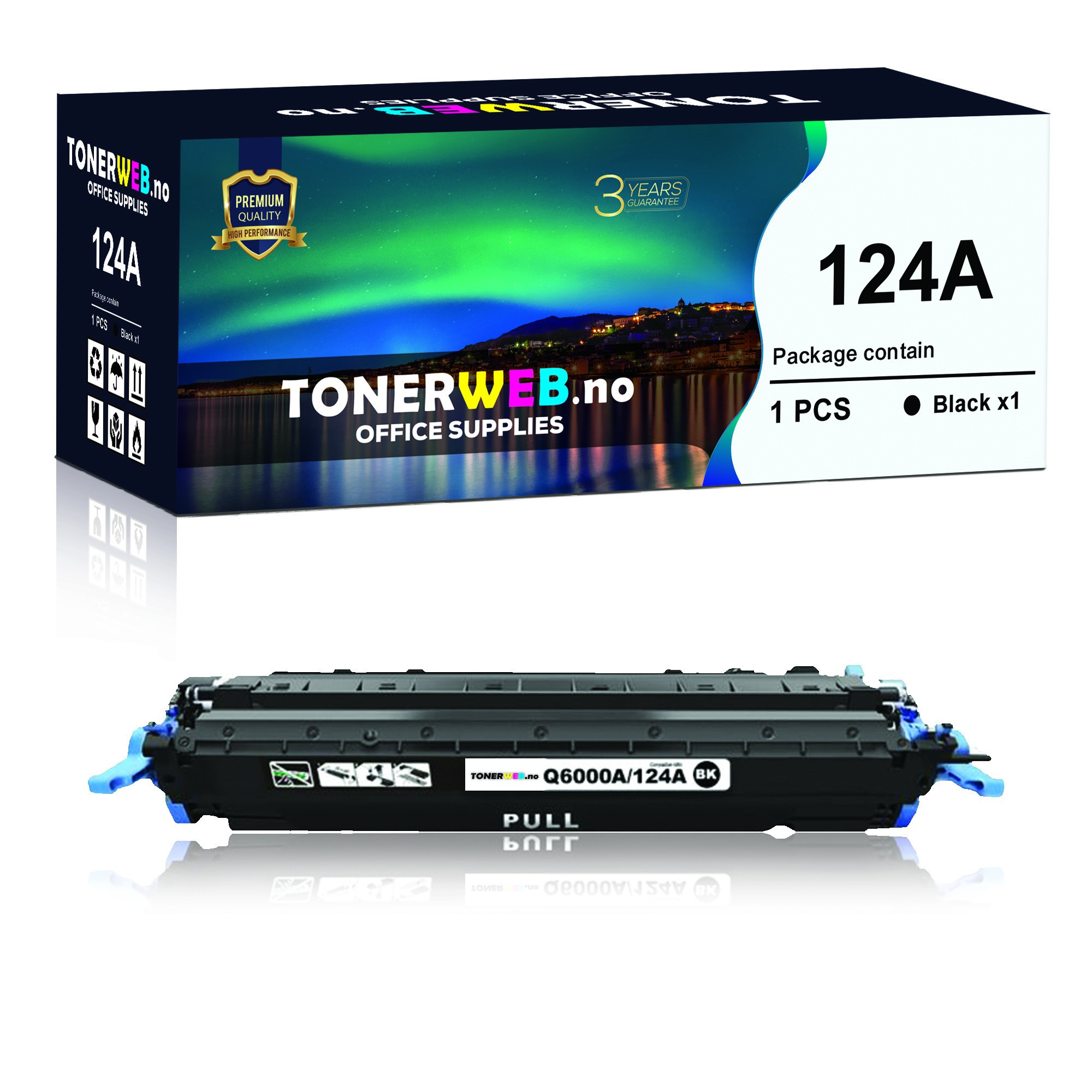 HP 124A BK (svart) toner 2500 sider - kompatibel