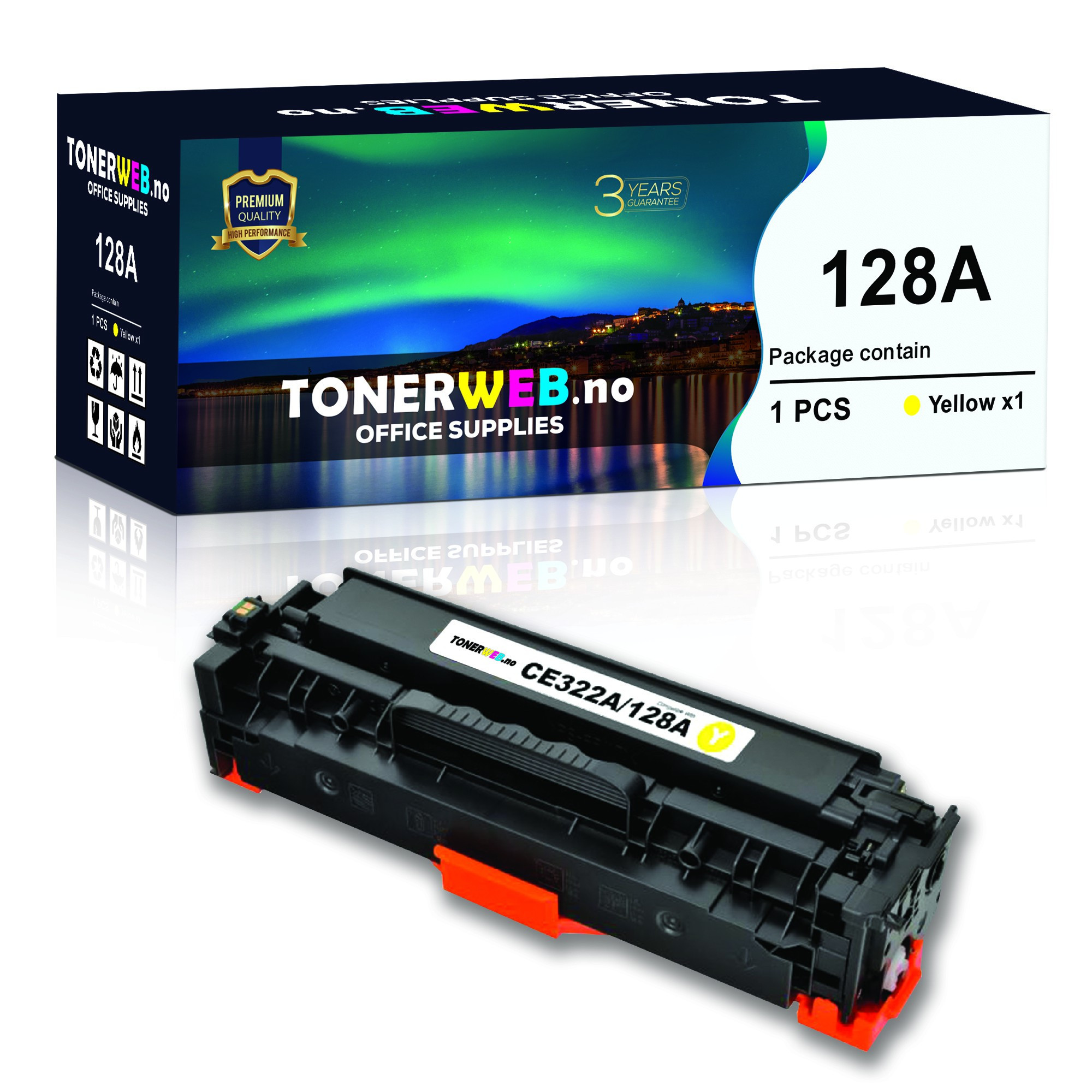HP 128A Y (gul) toner 1300 sider - kompatibel