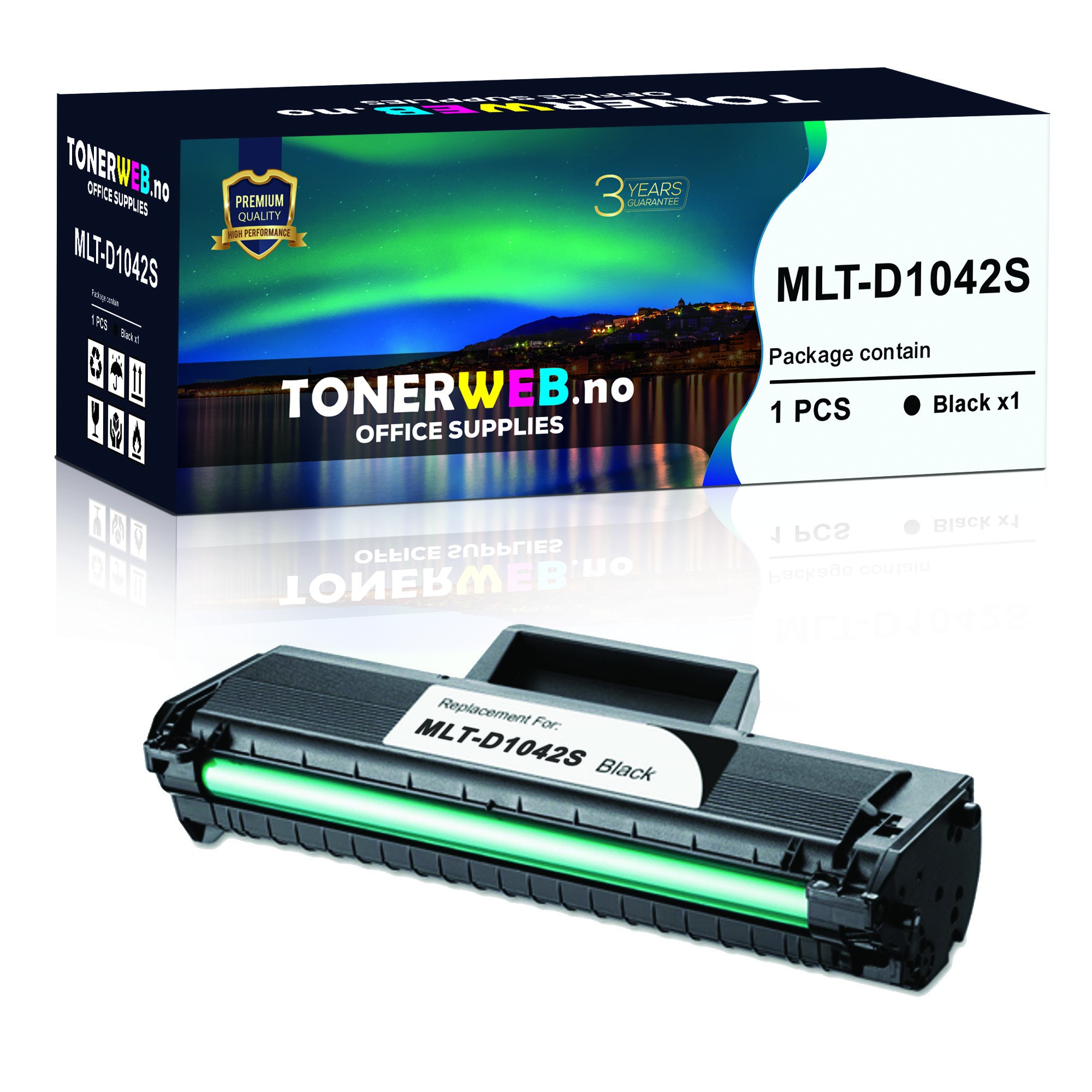 Samsung MLT-D1042S BK (svart) toner 1500 sider - kompatibel