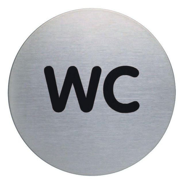 BildeSkylt WC DURABLE 83mm borstat stål