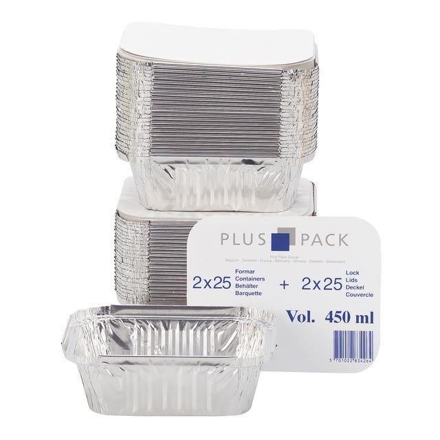 BildeAluminiumform inkl. lock 450ml 50/fp