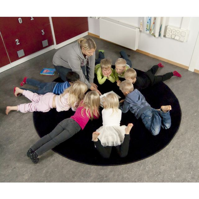 BildeMatta rund 250 cm svart