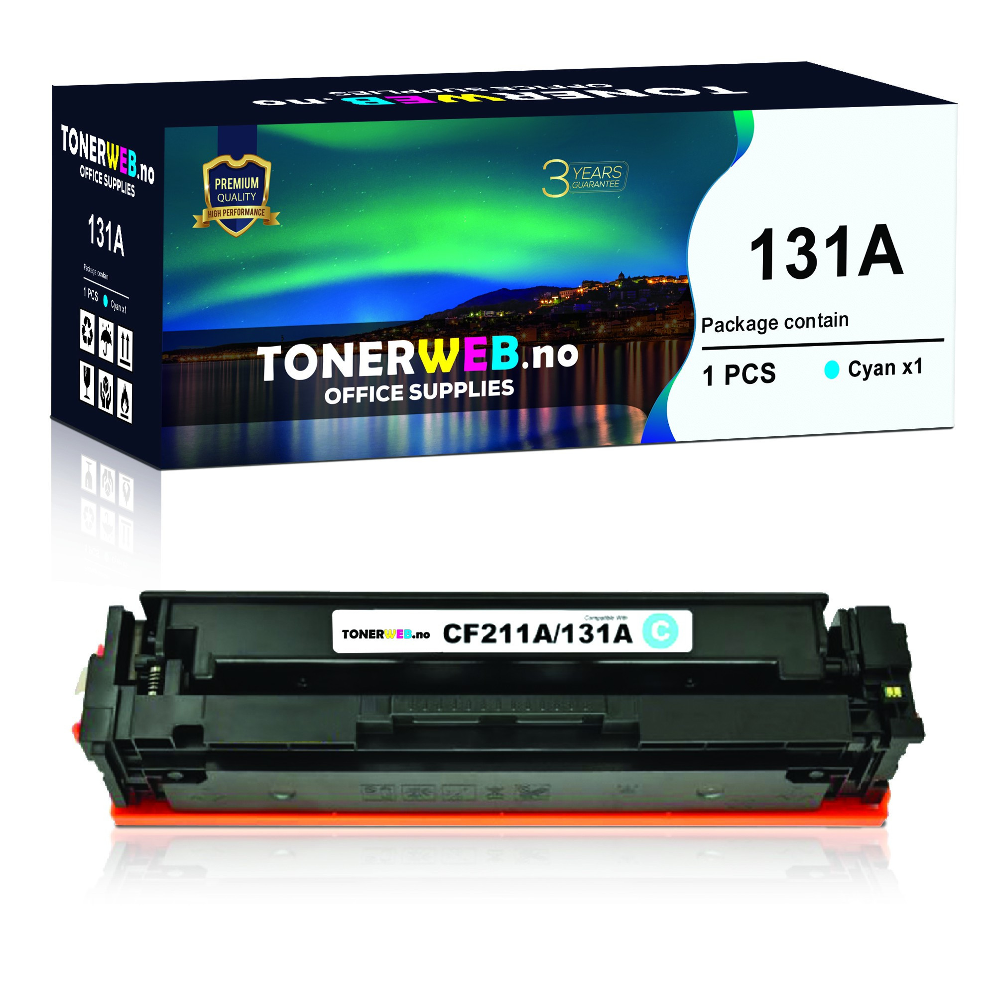 HP 131A C (cyan) toner 1800 sider - kompatibel